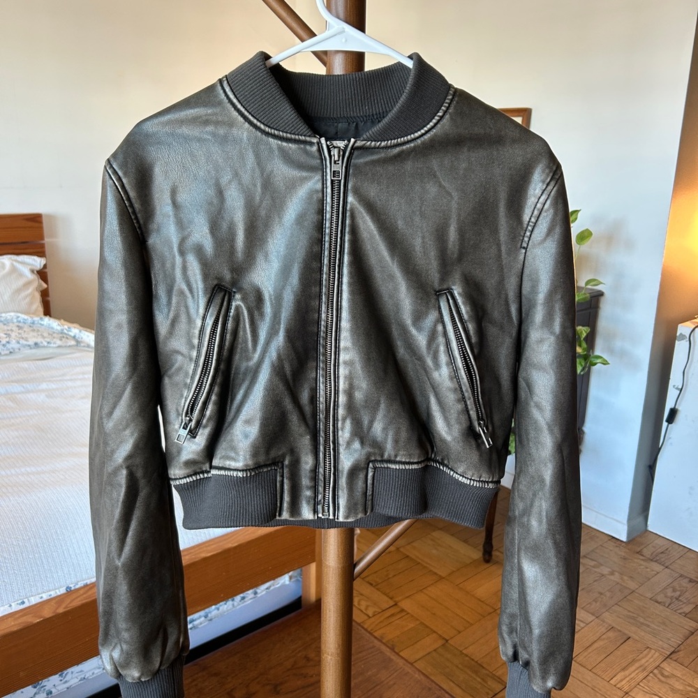 Zara Dark Gray Bomber Jacket